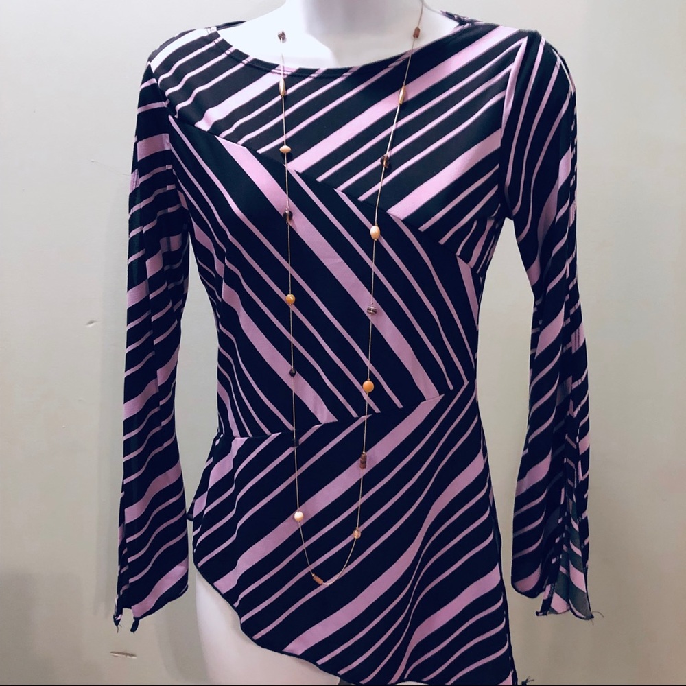 3/$33 Lightweight Asymmetrical LS Blouse EUC